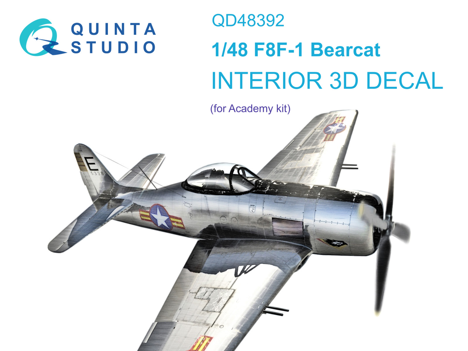 QD48392  декали  3D Декаль интерьера кабины F8F-1 Bearcat (Academy)  (1:48)