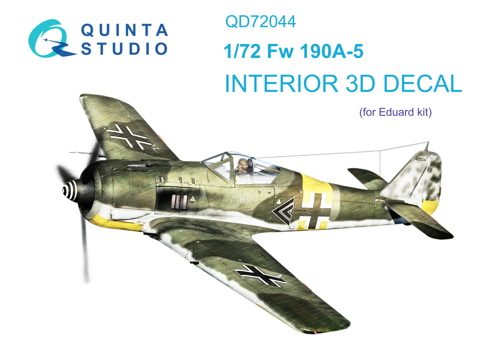 QD72044  декали  3D Декаль интерьера кабины FW-190A-5  (Eduard)  (1:72)