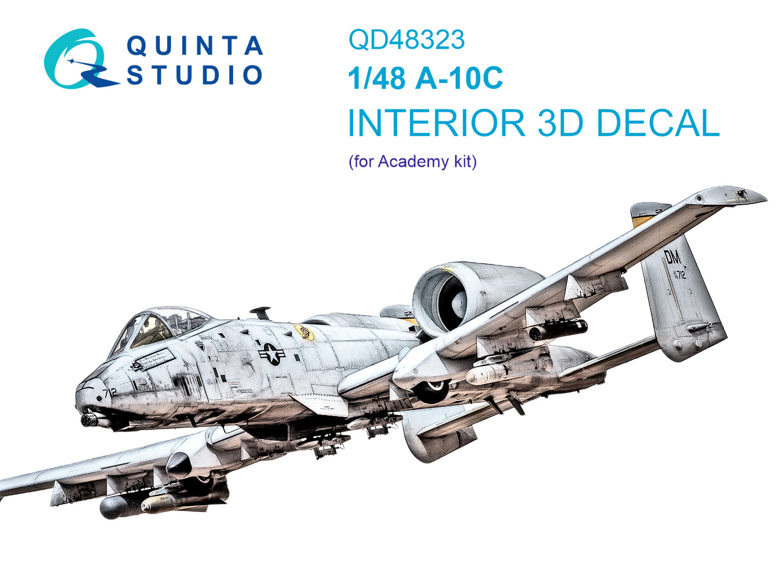 QD48323  декали  3D Декаль интерьера кабины A-10C (Academy)  (1:48)