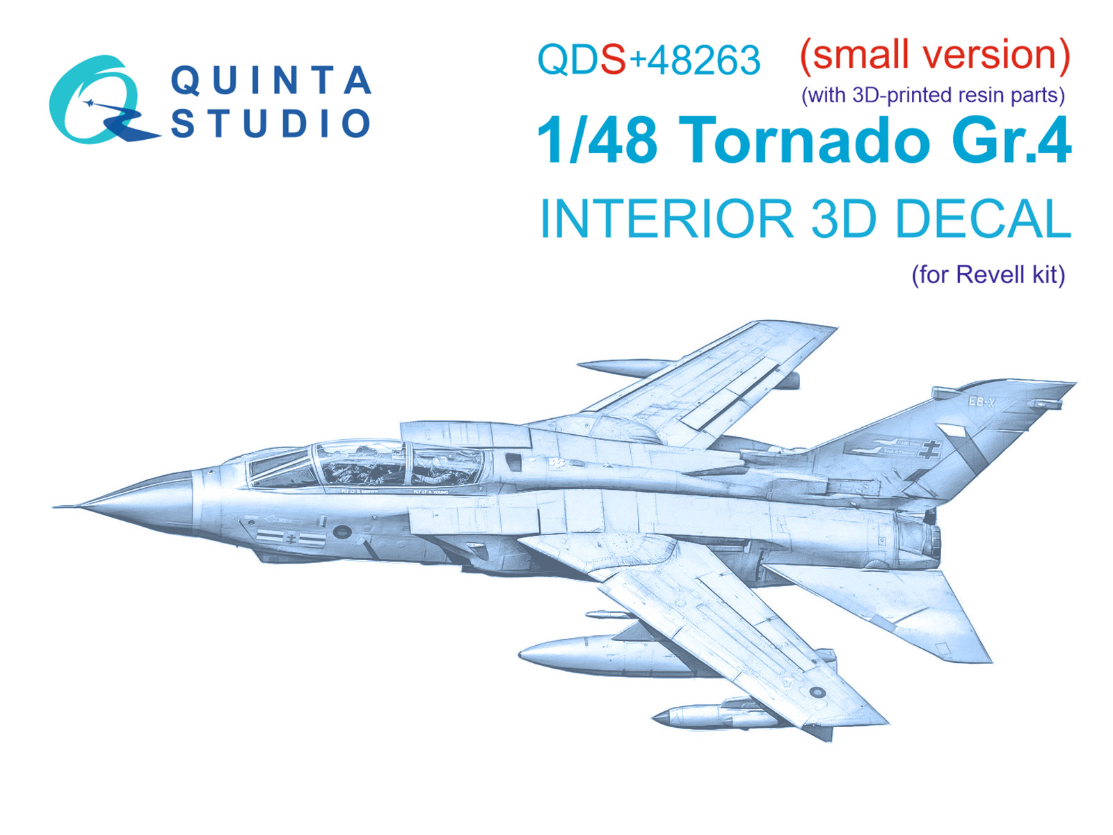 QDS+48263  декали   3D Декаль интерьера кабины Tornado GR.4 (Revell) (малая версия) (с 3D-печатными 