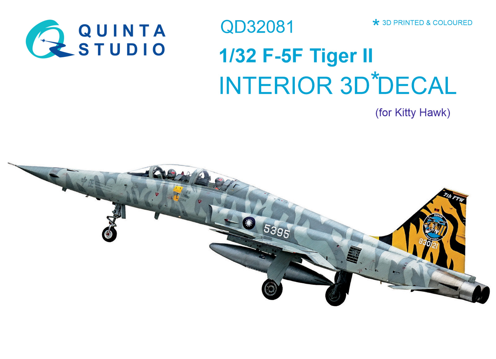 QD32081  декали 3D Декаль интерьера кабины  F-5F (для модели KittyHawk, Freedom Model Kits)  (1:32)