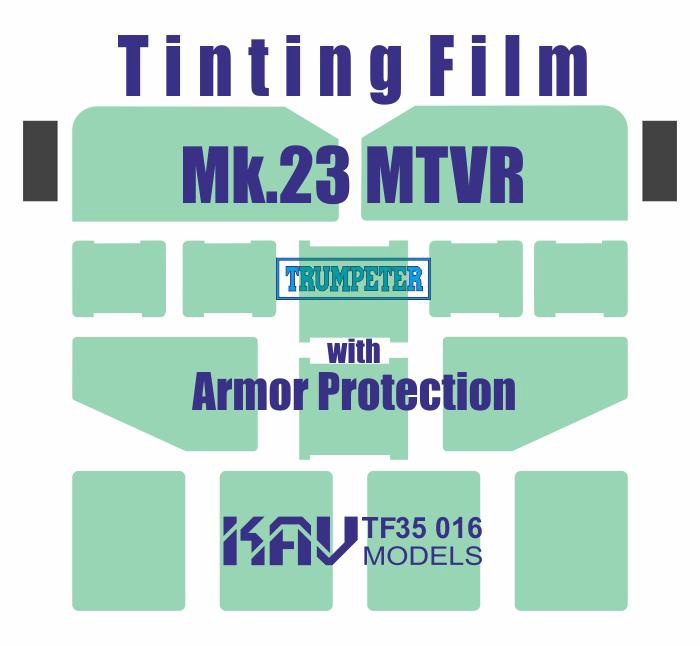 KAV TF35 016  дополнения из пластика  Тонировочная плёнка MTVR Mk.23 w/Armor (Trumpeter)  (1:35)