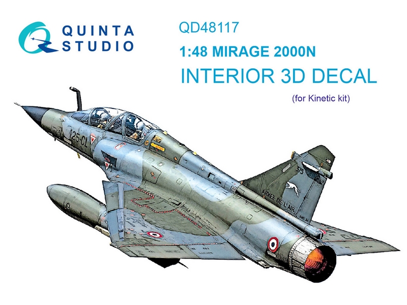 QD48117  декали  3D Декаль интерьера кабины Mirage 2000N (Kinetic)  (1:48)