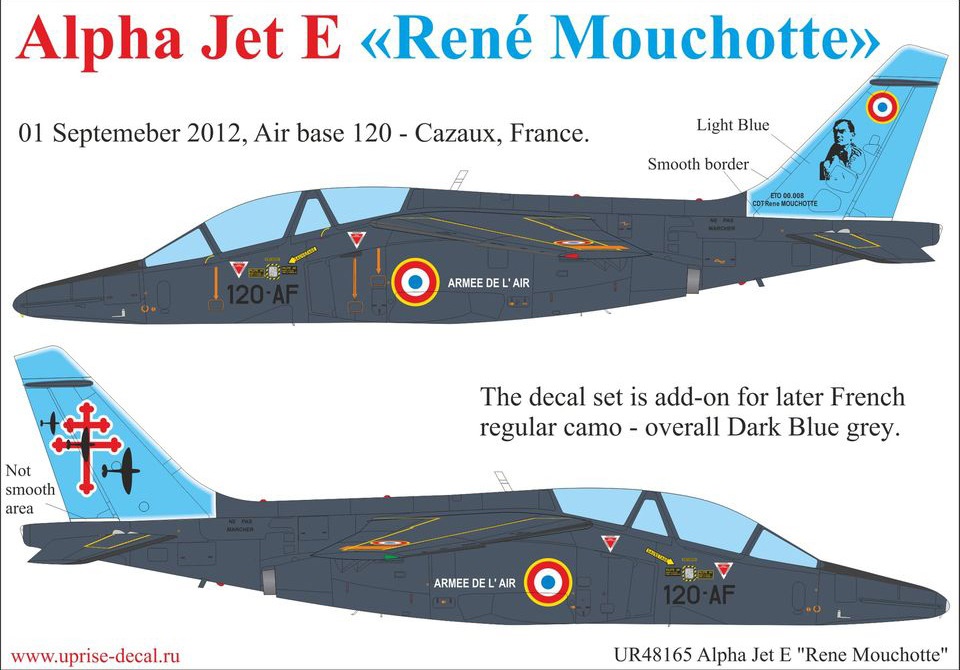 UR48165 декали Alpha Jet E - «René Mouchotte» w/ stencils (1:48)