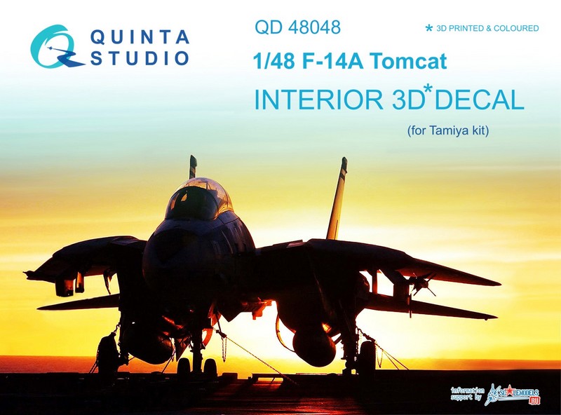 QD48048  декали  3D Декаль интерьера кабины  F-14A (Tamiya)  (1:48)