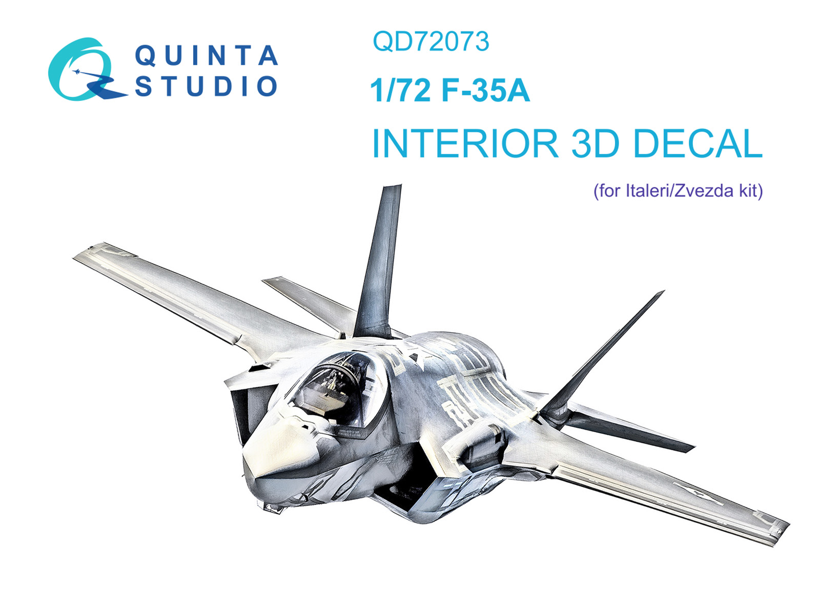 QD72073  декали  3D Декаль интерьера кабины F-35A (Italeri/Звезда)  (1:72)