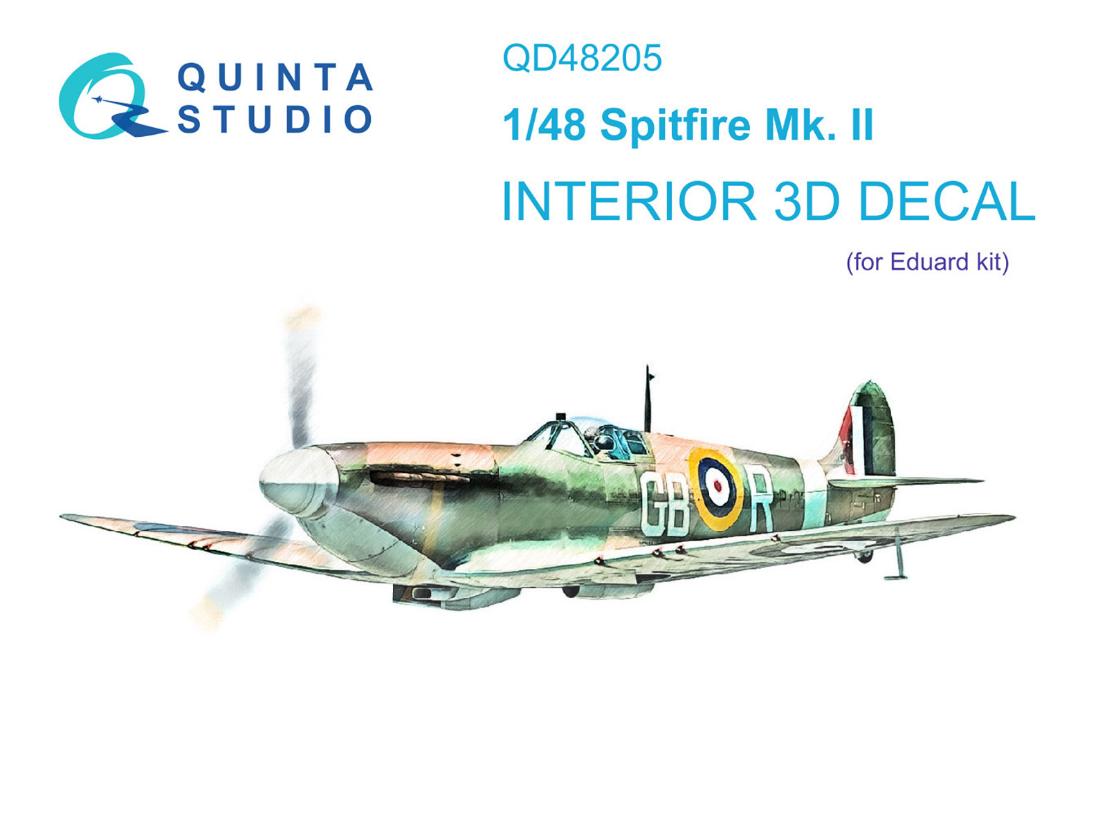 QD48205  декали  3D Декаль интерьера кабины Spitfire Mk.II (Eduard)  (1:48)