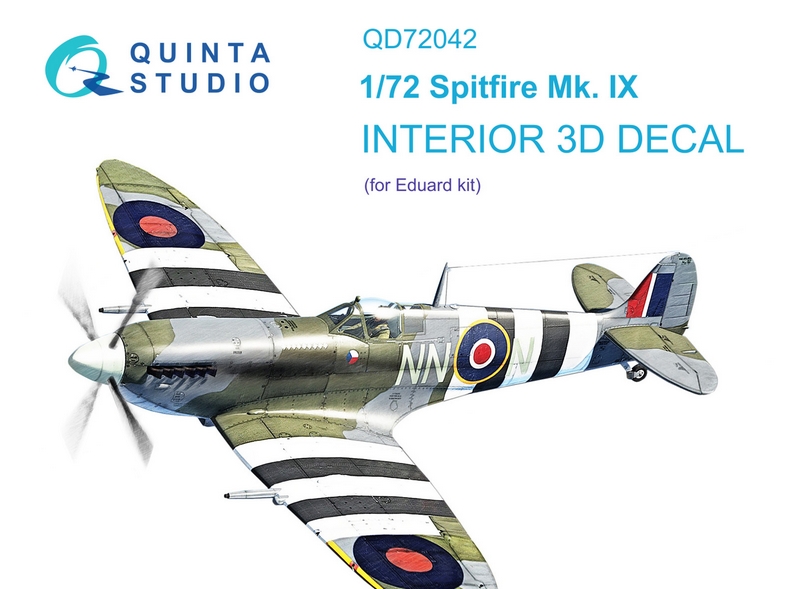 QD72042  декали  3D Декаль интерьера кабины Spitfire Mk. IX (Eduard) (1:72)