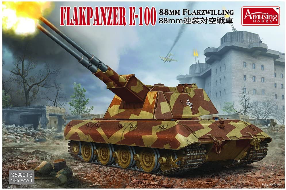 35A016  техника и вооружение  8.8cm Flakzwilling Flakpanzer E-100  (1:35)