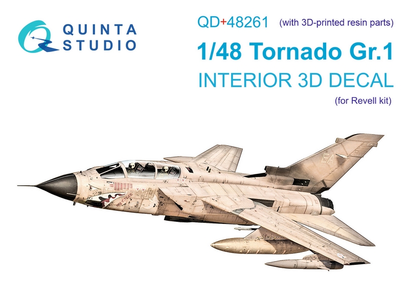 QD+48261  декали  3D Декаль интерьера кабины  Tornado GR.1 (Revell) (с 3D-печатными деталями) (1:48)
