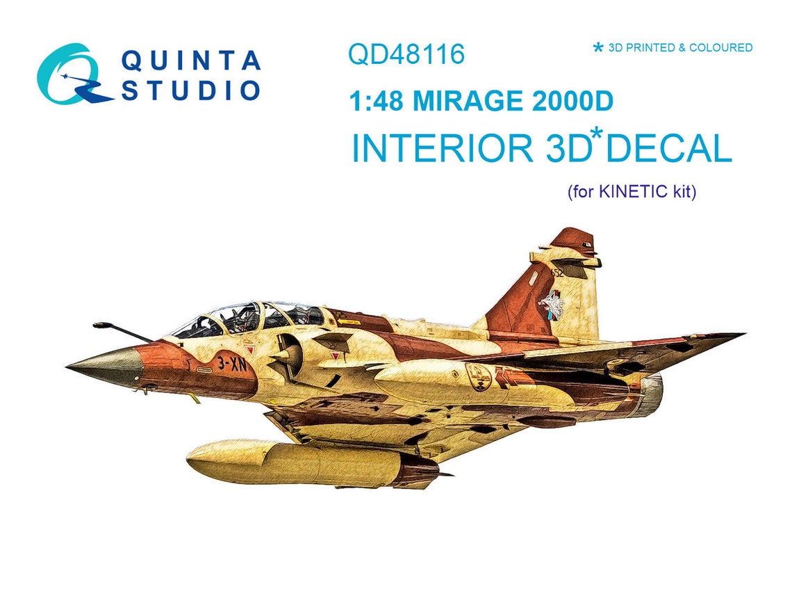 QD48116  декали  3D Декаль интерьера кабины Mirage 2000D (Kinetic)  (1:48)