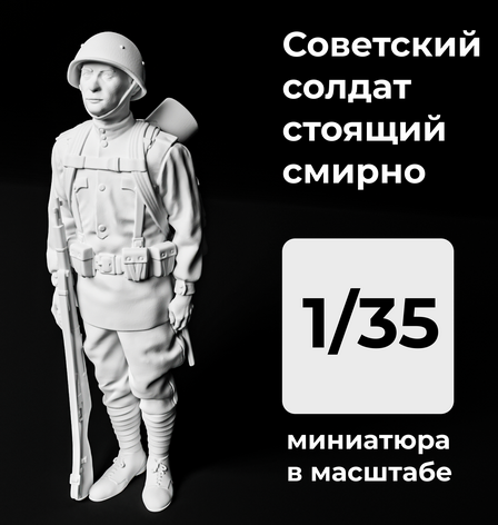 DMS350008  фигуры  Советский солдат стоящий смирно  (1:35)