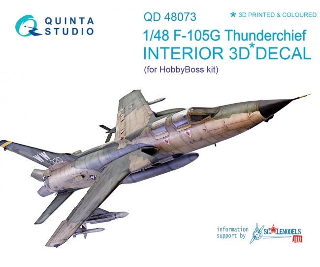 QD48073  декали  3D Декаль интерьера кабины  F-105G (Hobby Boss)  (1:48)