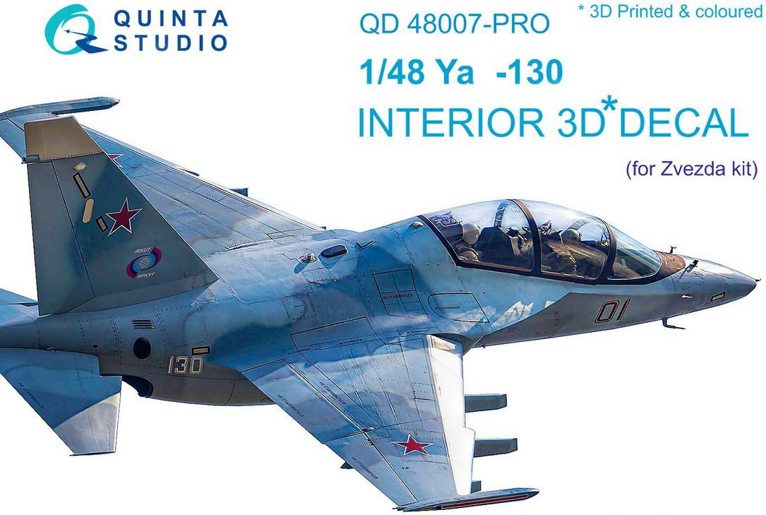 QD48007-Pro  декали  3D Декаль интерьера кабины Я-130 расширен.набор (Звезда)  (1:48)