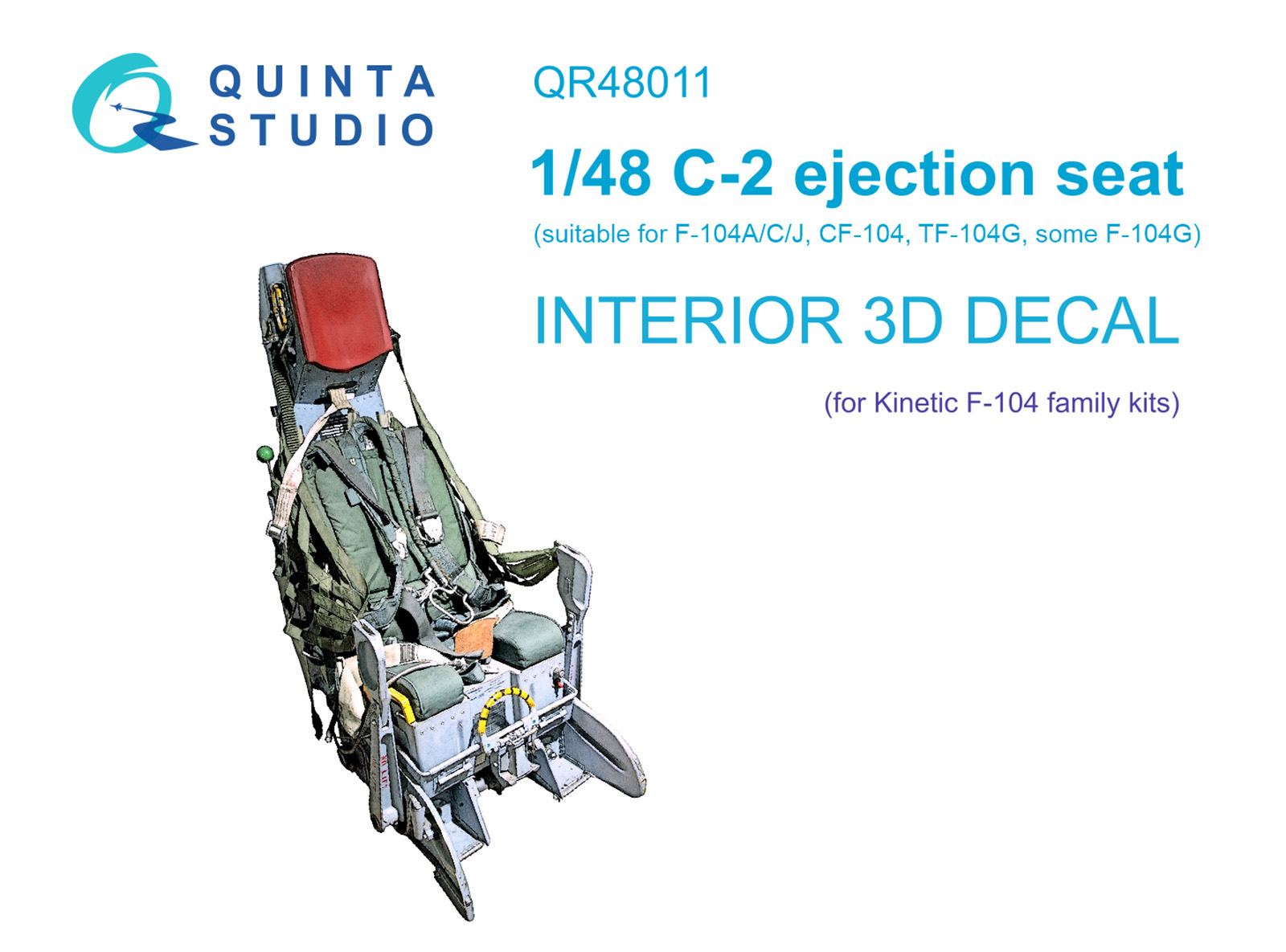 QR48011  декали  3D Декаль Кресло С-2 для семейства F-104 (Kinetic)  (1:48)