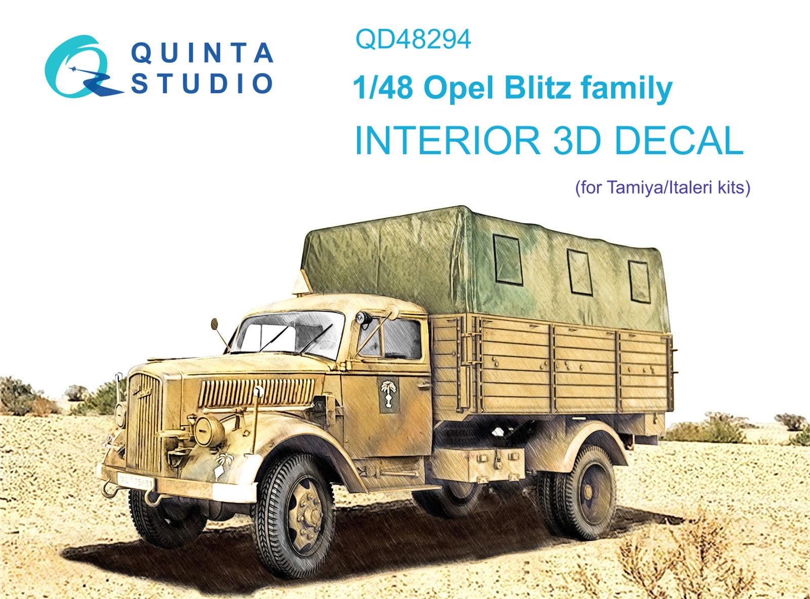 QD48294  декали  3D Декаль интерьера кабины семейство Opel Blitz (Tamiya/Italeri)  (1:48)