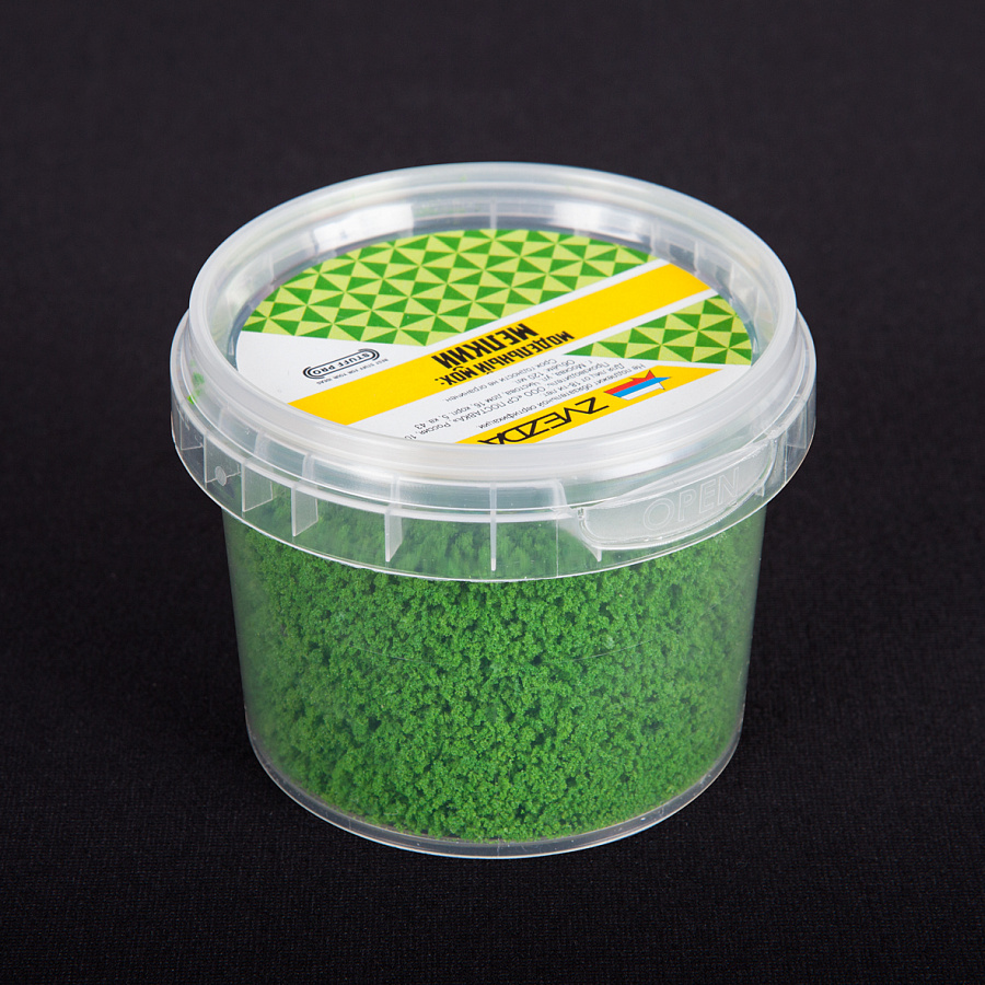 1197  материалы для диорам  Модельный мох мелкий STUFF PRO (Травяной-зелёный)