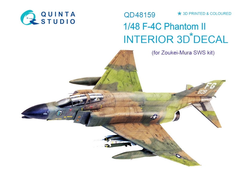 QD48159  декали  3D Декаль интерьера кабины F-4С (для модели ZM SWS)  (1:48)