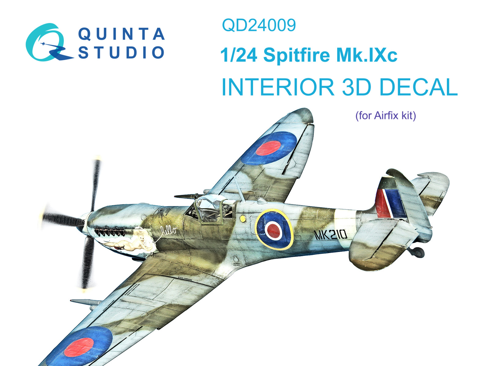 QD24009  декали 3D Декаль интерьера кабины  Spitfire Mk.IXc (Airfix)  (1:24)