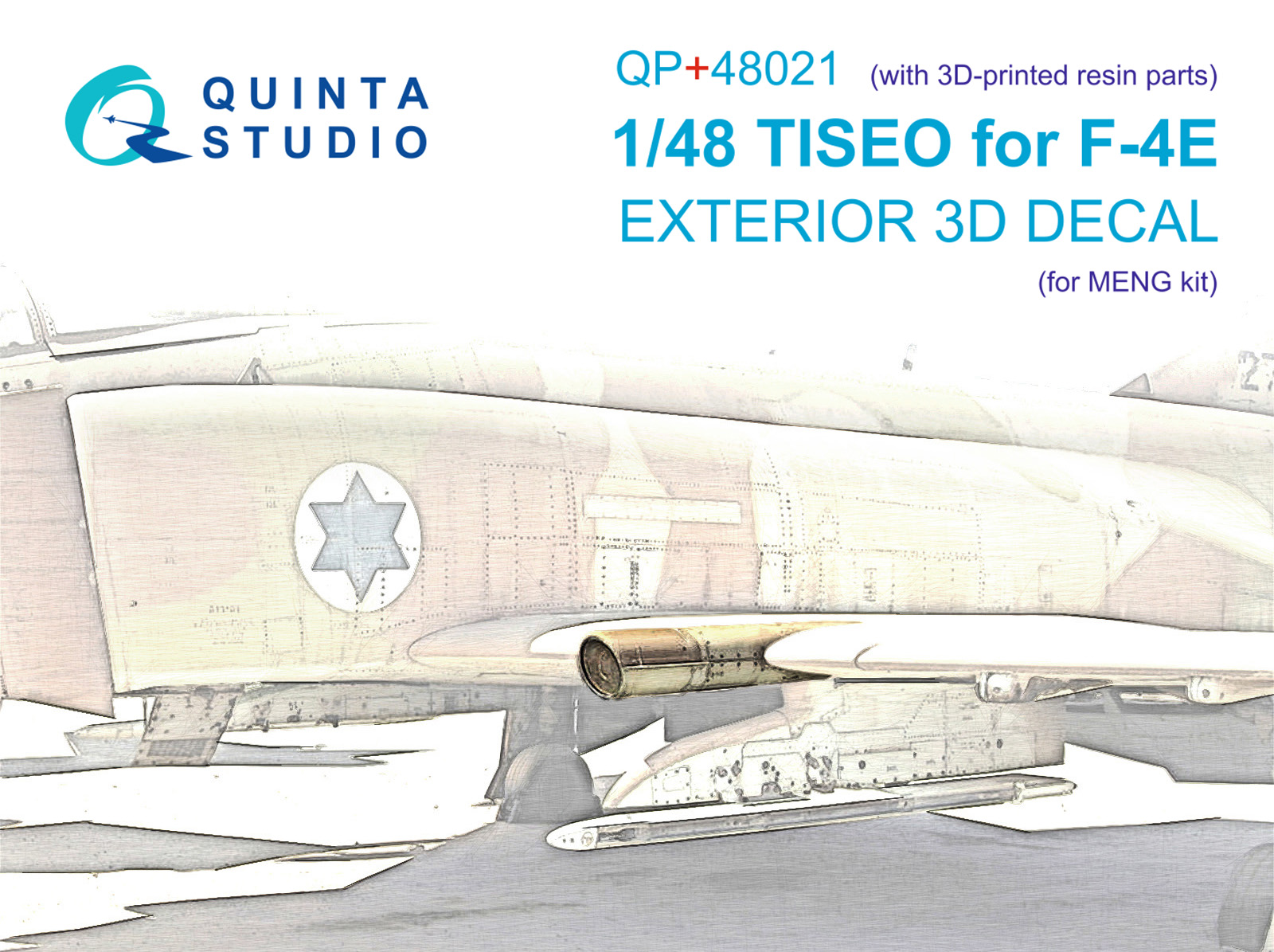 QP+48021  декали 3D Декаль TISEO для F-4E (Meng) (с 3D-печатными деталями)  (1:48)