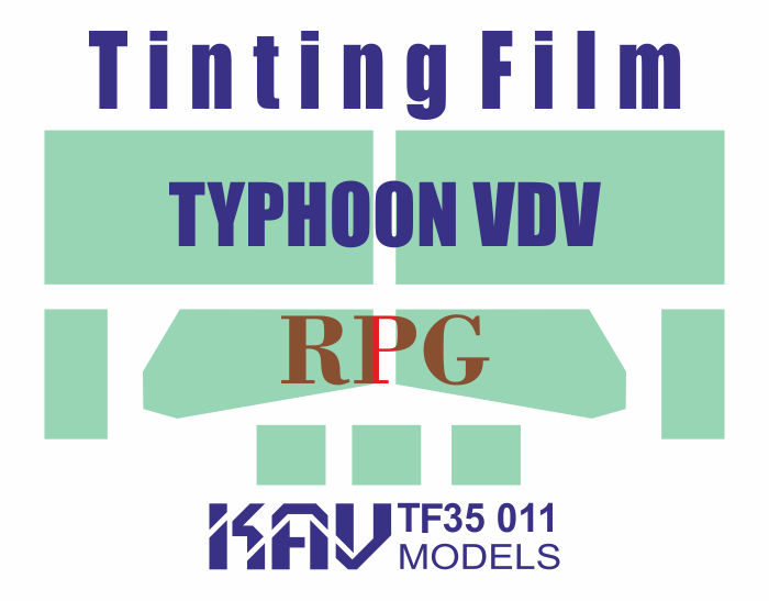 KAV TF35 011  дополнения из пластика  Тонировочная плёнка на Тайфун ВДВ К-4386 (RPG)  (1:35)