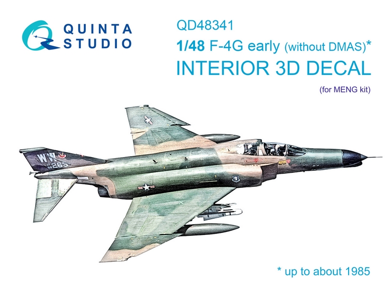 QD48341  декали  3D Декаль интерьера кабины F-4G early (Meng)  (1:48)