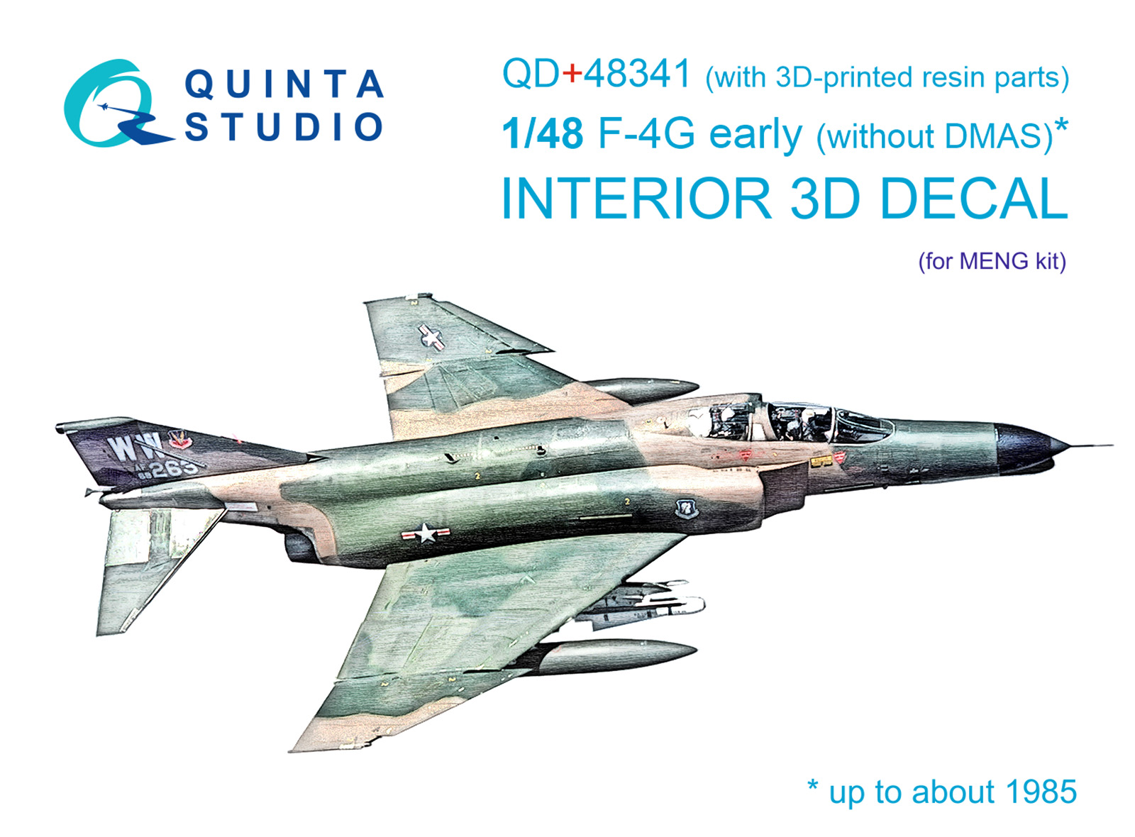 QD+48341  декали  3D Декаль интерьера кабины F-4G early (Meng) (с 3D-печатными деталями)  (1:48)