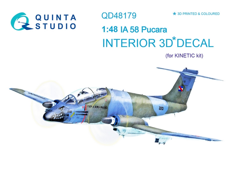 QD48179  декали  3D Декаль интерьера кабины IA.58 (для модели Kinetic)  (1:48)