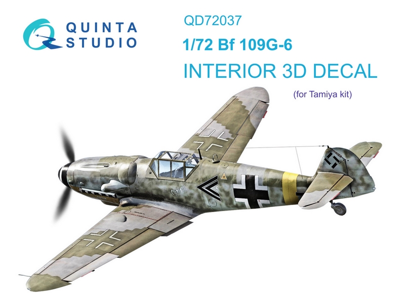 QD72037  декали  3D Декаль интерьера кабины Bf 109 G-6 (Tamiya) (1:72)