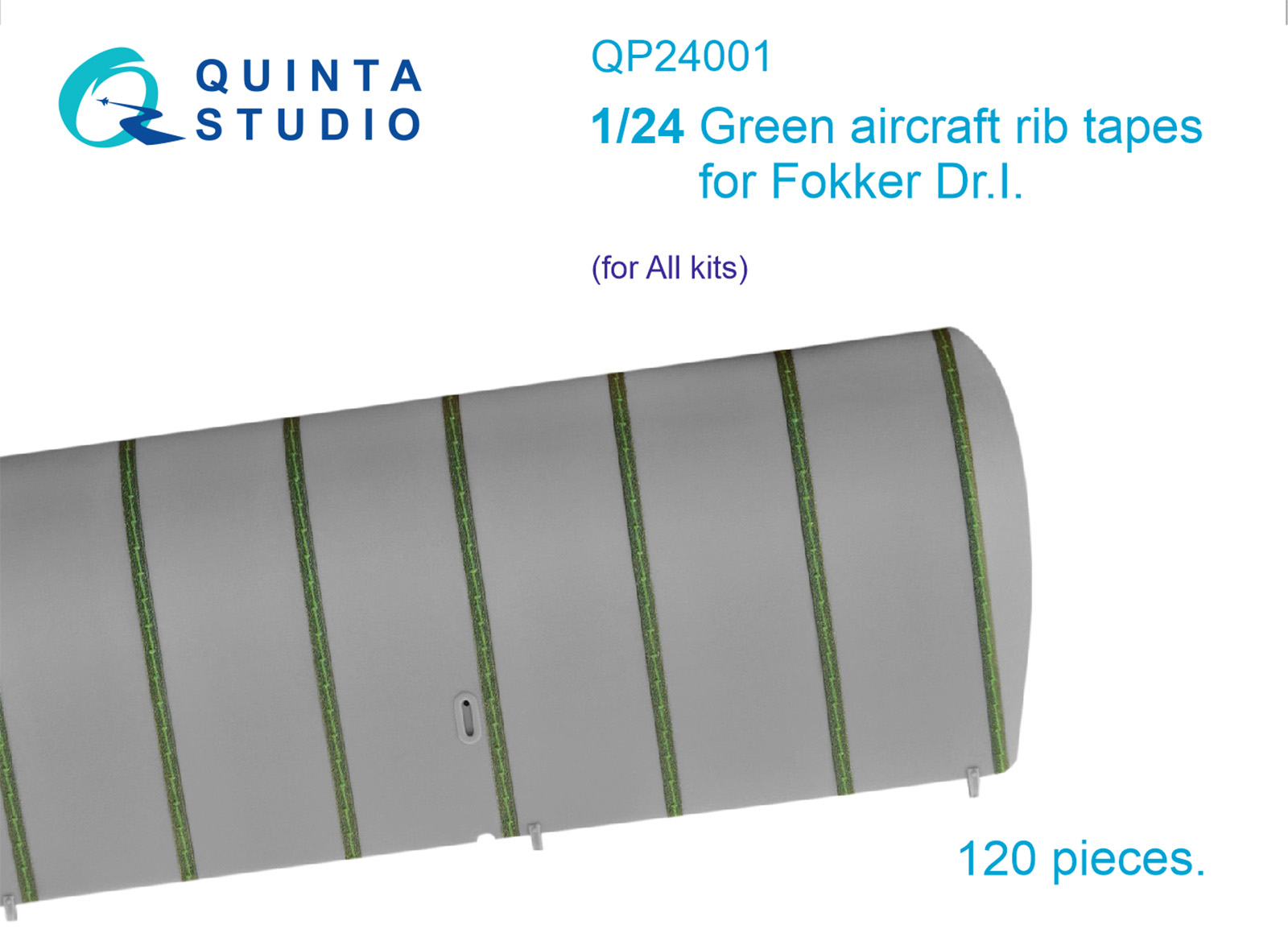 QP24001  декали 3D Декаль Зеленые киперные ленты для Fokker Dr.I (для любых моделей)  (1:24)