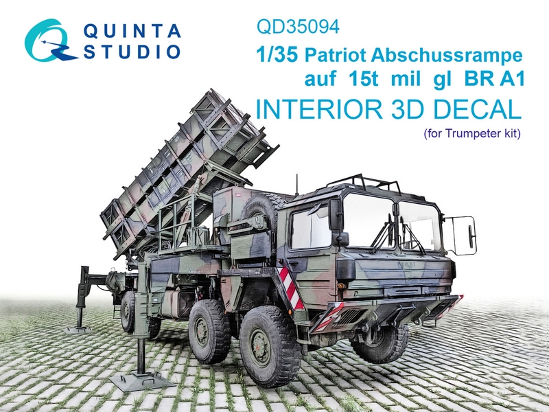 QD35094  декали  3D Декаль интерьера кабины Patriot auf 15t mil gl BR A1 (Trumpeter)  (1:35)
