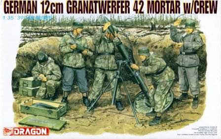 6090  фигуры German 12cm Granatwerfer 42 Mortar and Crew  (1:35)