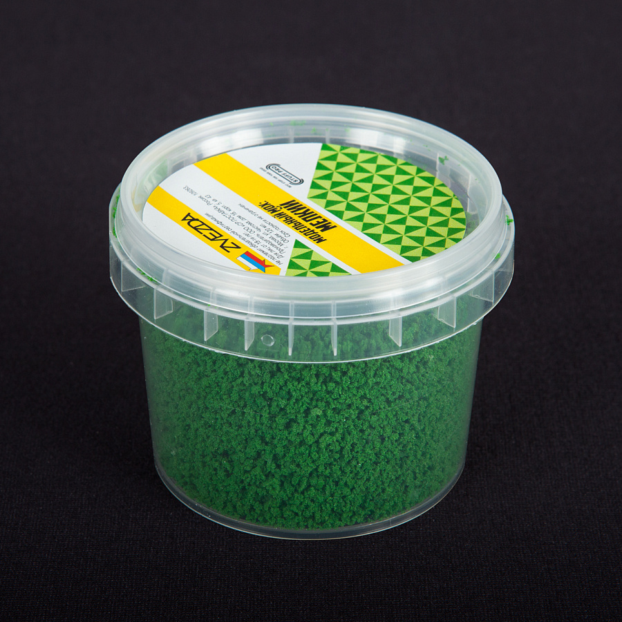 1200  материалы для диорам  Модельный мох мелкий STUFF PRO (Лиственно-зелёный)
