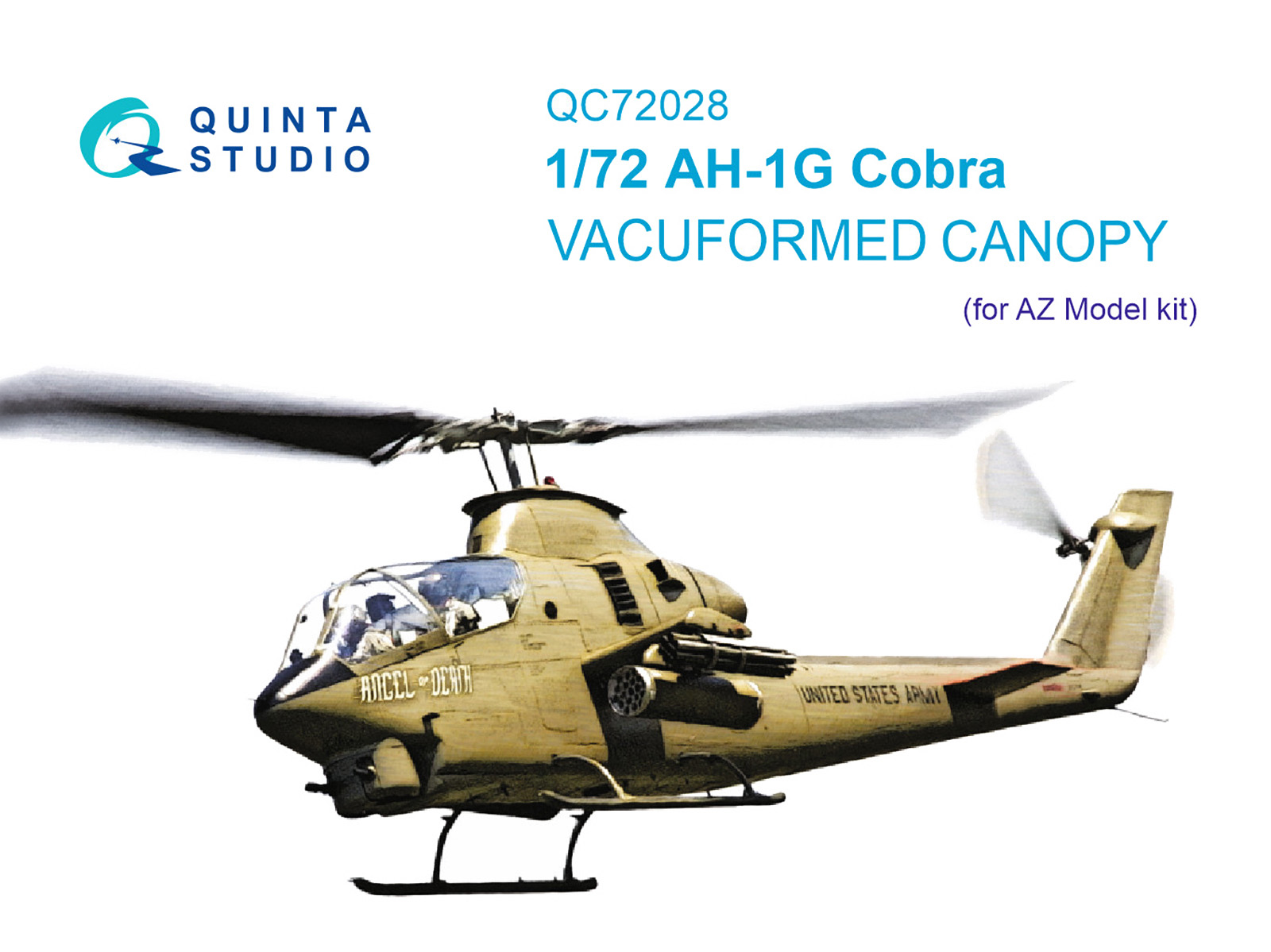 QC72028  дополнения из пластика  Набор остекления для модели AH-1G Cobra (AZ Model)  (1:72)