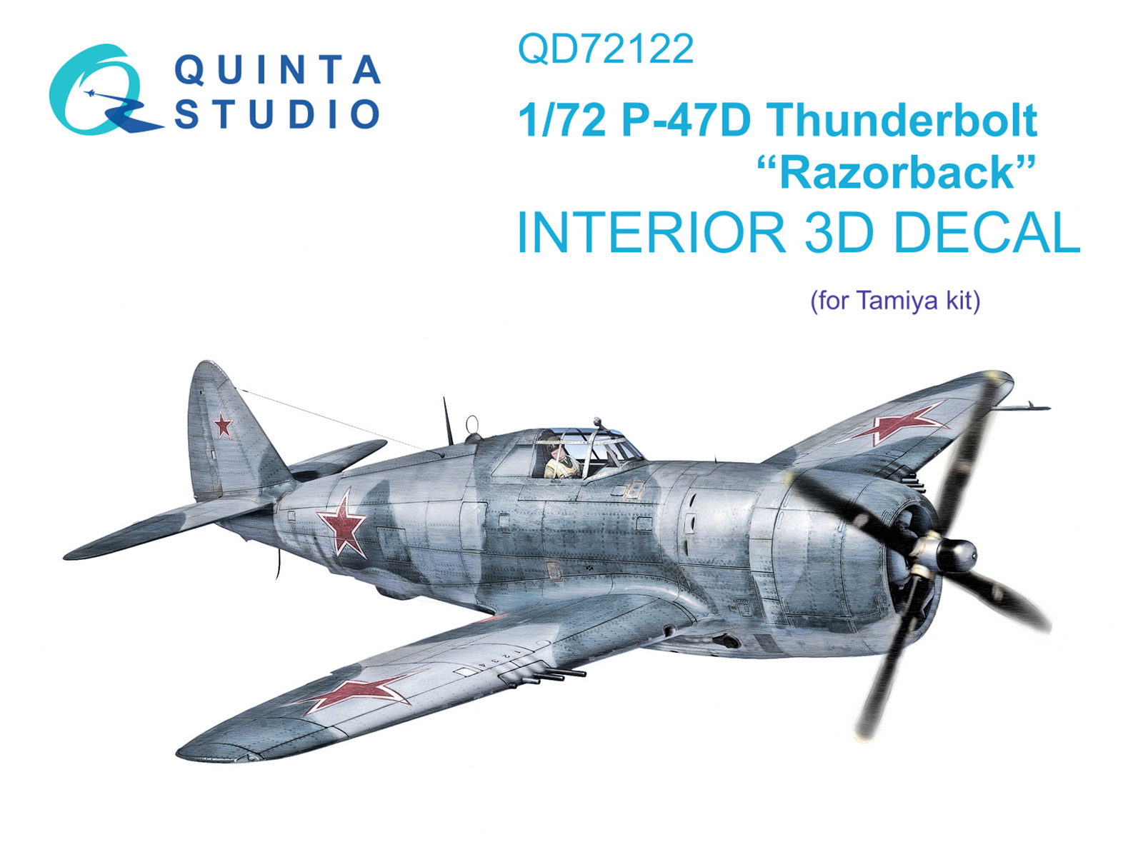 QD72122  декали  3D Декаль интерьера P-47D Thundebolt Razorback (Tamiya)  (1:72)