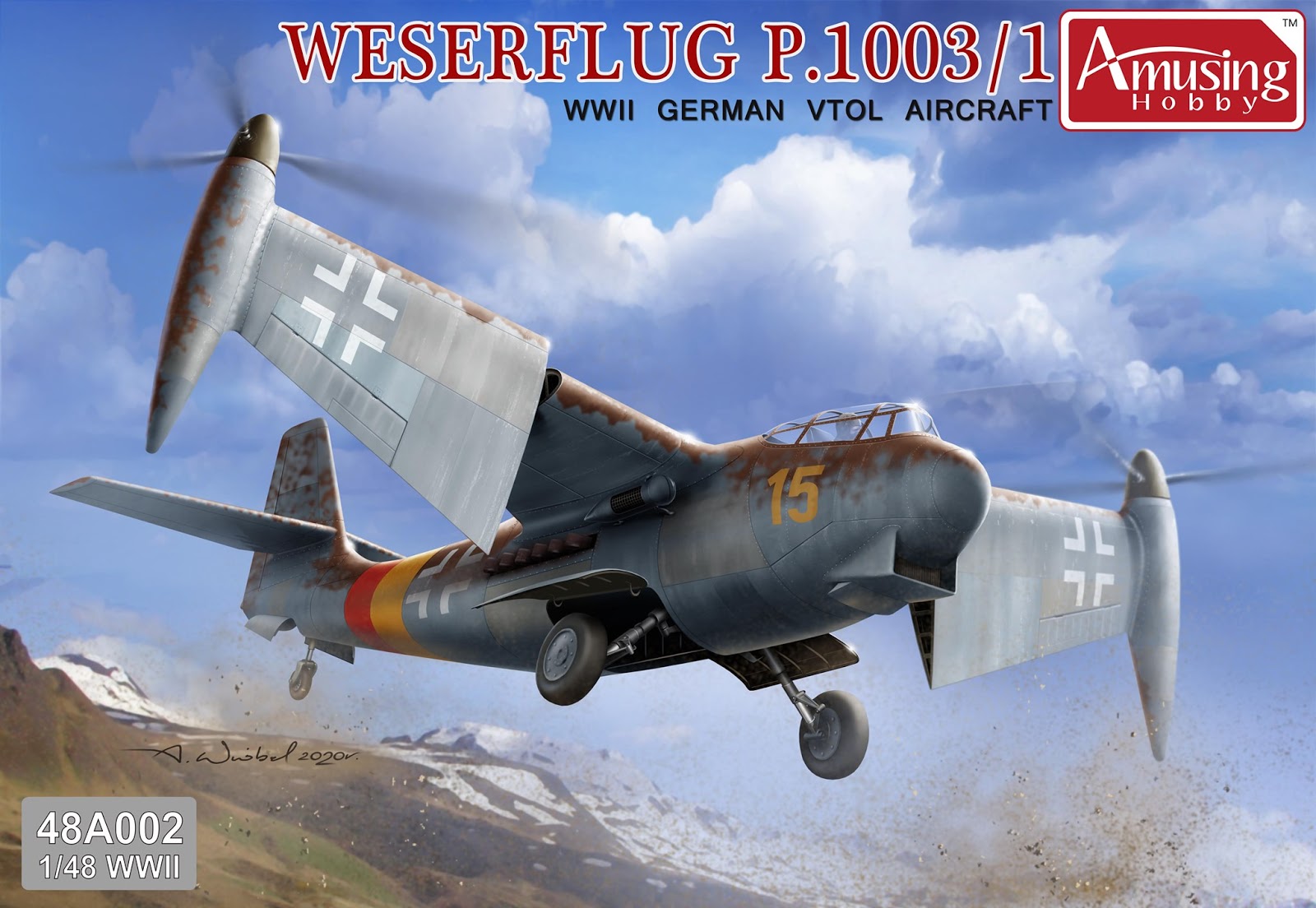 48A002  авиация  WWII German VTOL aircraft Weserflug P.1003/1  (1:48)