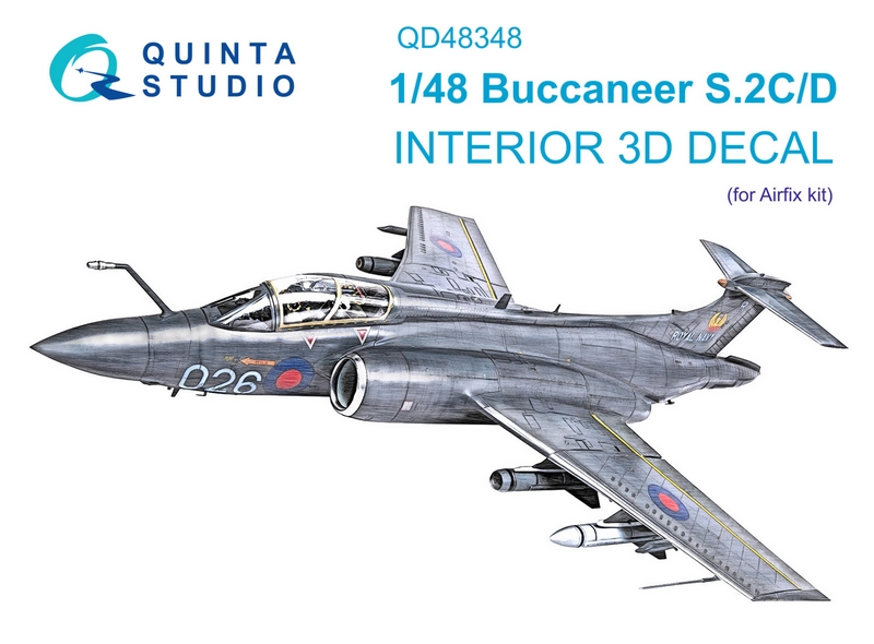 QD48348  декали  3D Декаль интерьера кабины Buccaneer S.2C/D  (1:48)