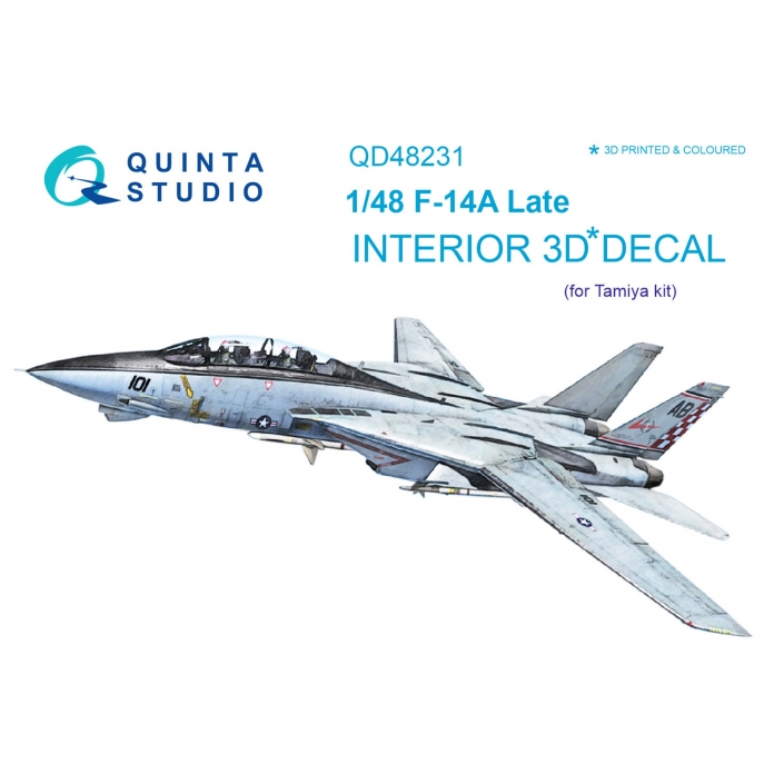 QD48231  декали  3D Декаль интерьера кабины F-14A Late (Tamiya)  (1:48)