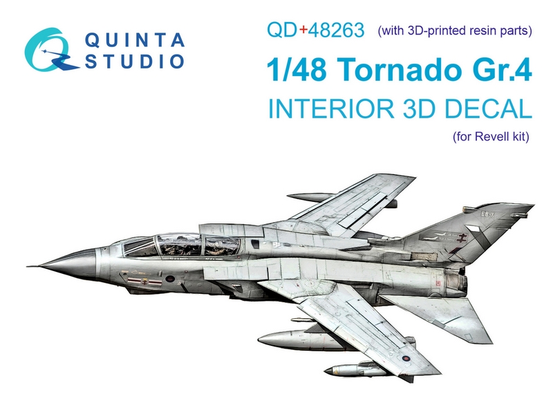 QD+48263  декали  3D Декаль интерьера кабины  Tornado GR.4 (Revell) (с 3D-печатными деталями) (1:48)