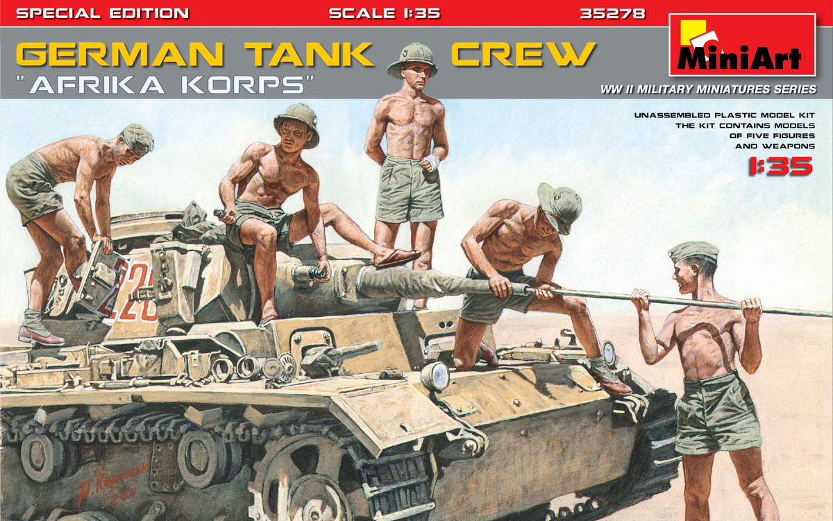 35278  фигуры  GERMAN TANK CREW ”Afrika Korps”  (1:35)