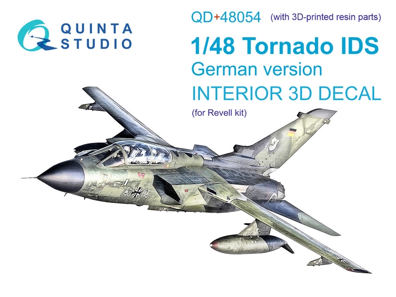 QD+48054  декали  3D Декаль интерьера кабины  Tornado IDS german (Revell) (с 3D деталями)  (1:48)