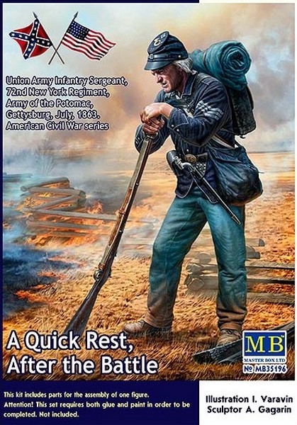 MB35196  фигуры  A Quick Rest, After the Battle.Union Army Infantry Sergeant,72nd New York Regiment