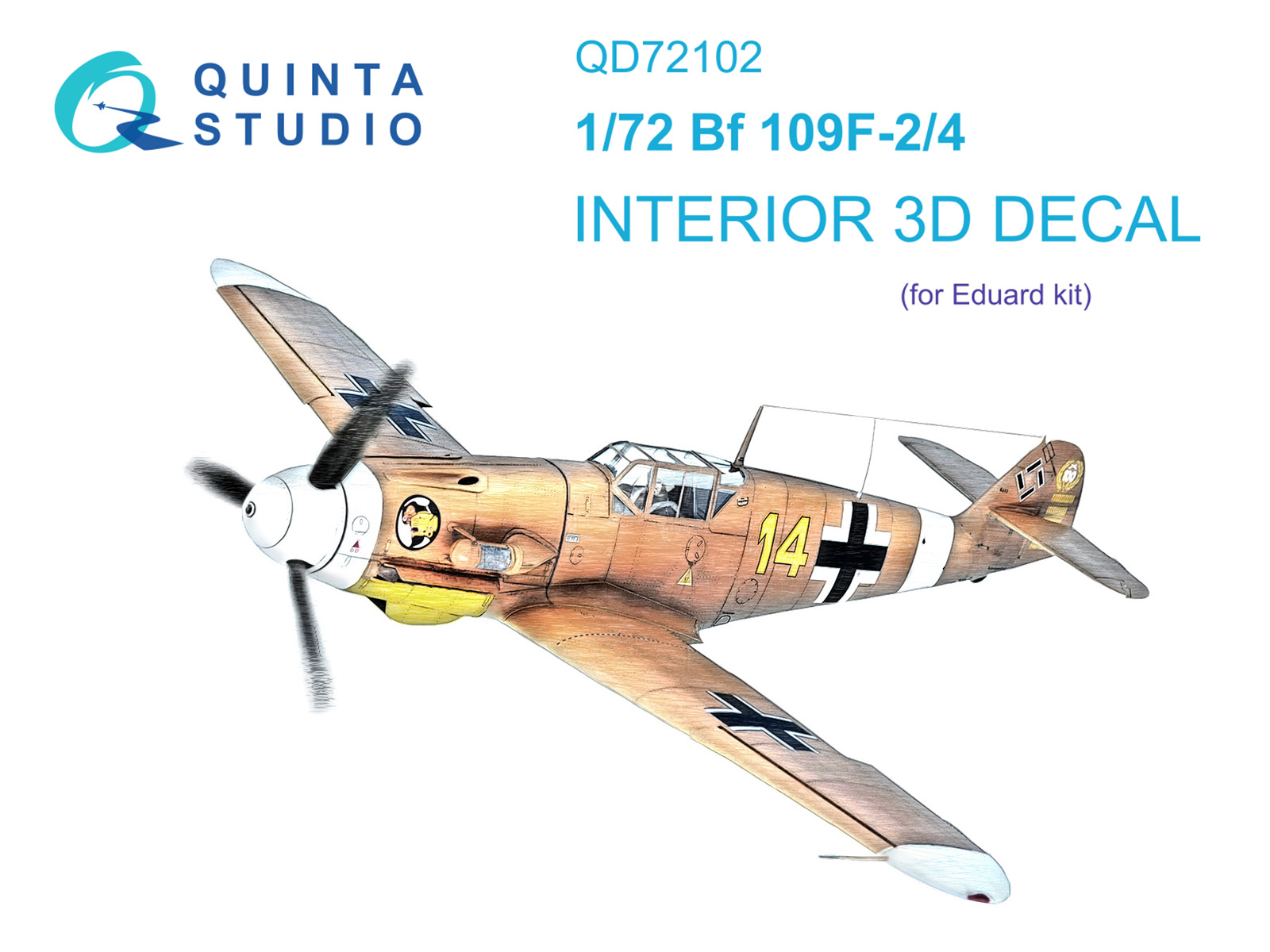 QD72102  декали  3D Декаль интерьера кабины BF 109F-2/4 (Eduard)  (1:72)