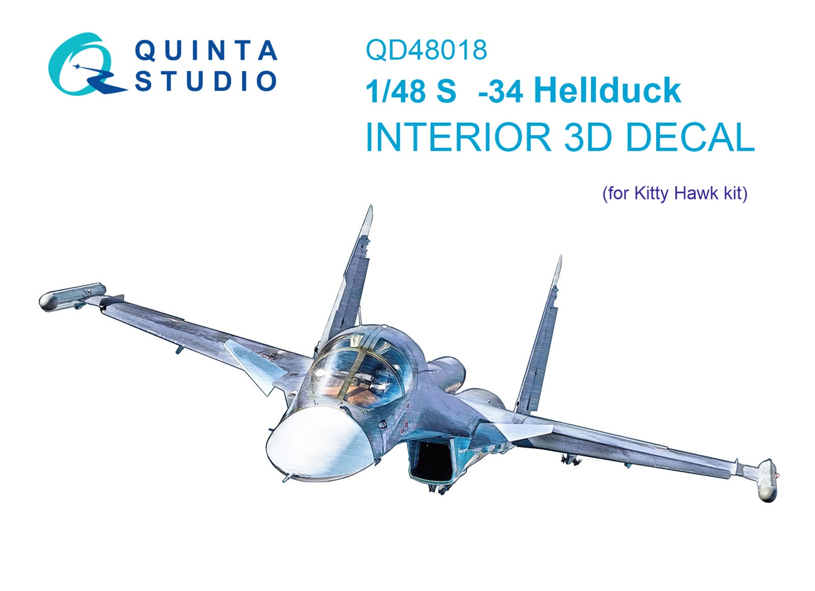 QD48018  декали  3D Декаль интерьера С-34 (KittyHawk)  (1:48)