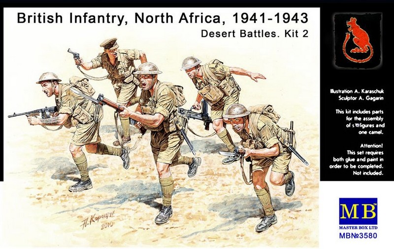 MB3580  фигуры  Британской пехоты в бою, Сев. Африка (1:35)