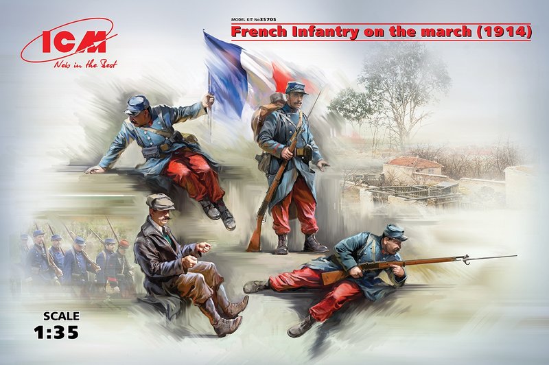 35705  фигуры  French Infantry on the march (1914)  (1:35)