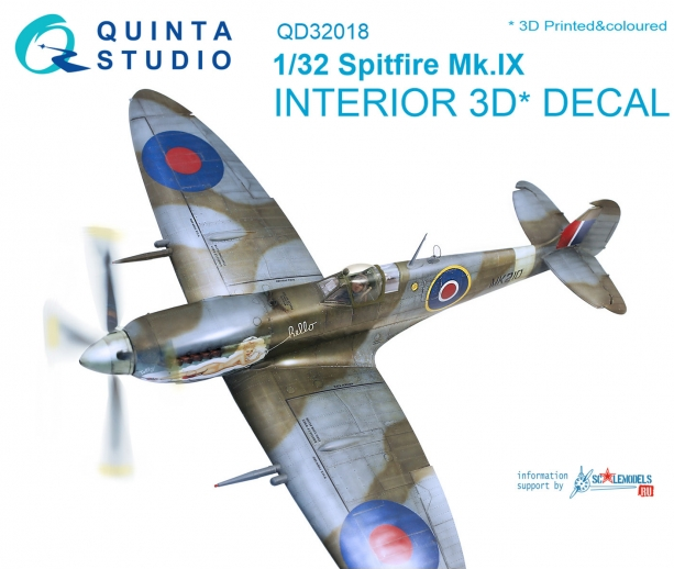 QD32018  декали  3D Декаль интерьера кабины Spitfire Mk.IX (Tamiya)  (1:32)