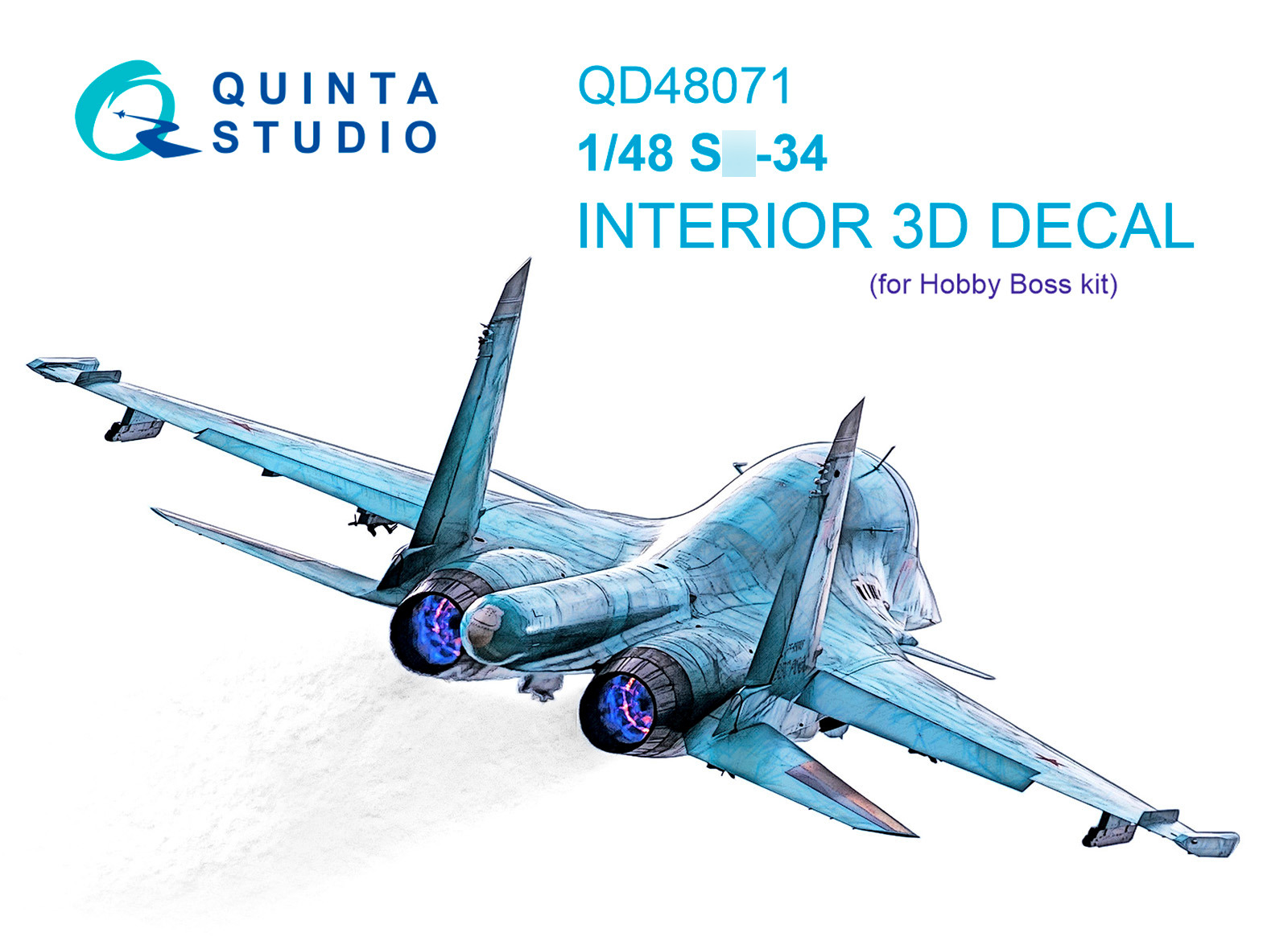 QD48071  декали  3D Декаль интерьера С -34 (Hobby Boss)  (1:48)