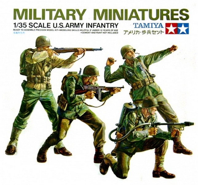 35013  фигуры  U.S. Army Infantry  8 вид.оруж. 4 фигуры. (1:35)