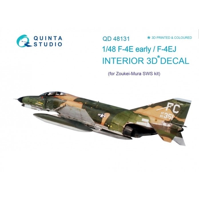 QD48131  декали  3D Декаль интерьера кабины F-4E ранний/EJ (ZM SWS)  (1:48)